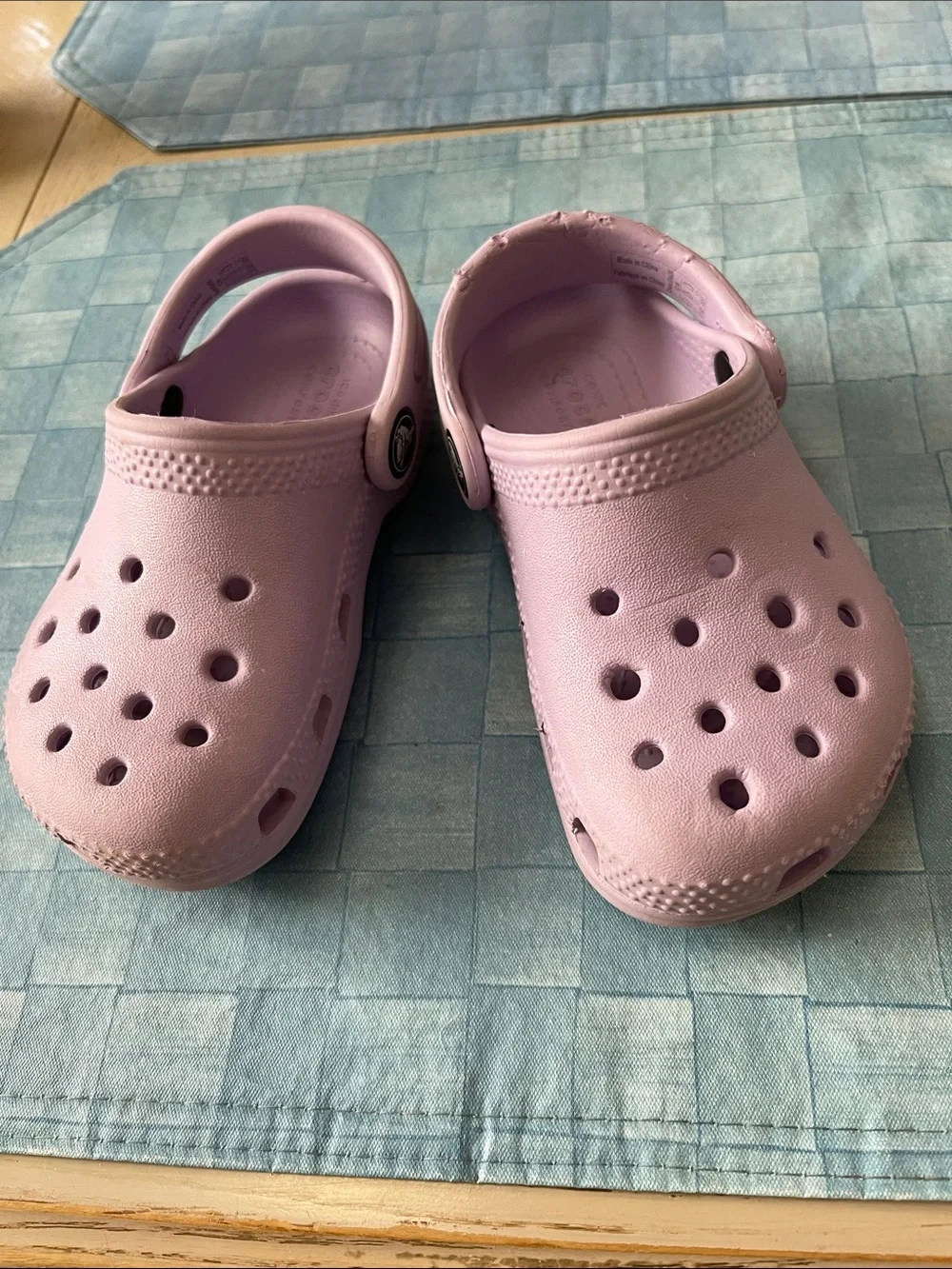 CROCS Kids Purple Classic Clogs with Heel Strap